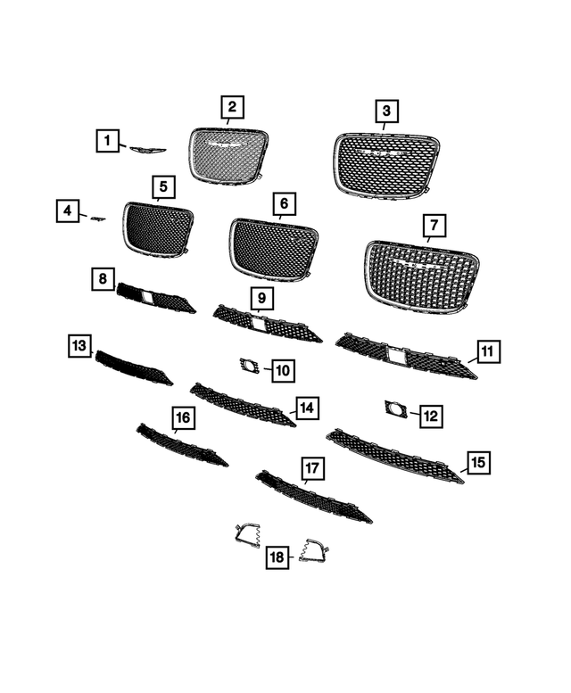 68633642AA - Exterior Ornamentation: Grille Nameplate for Mopar Image