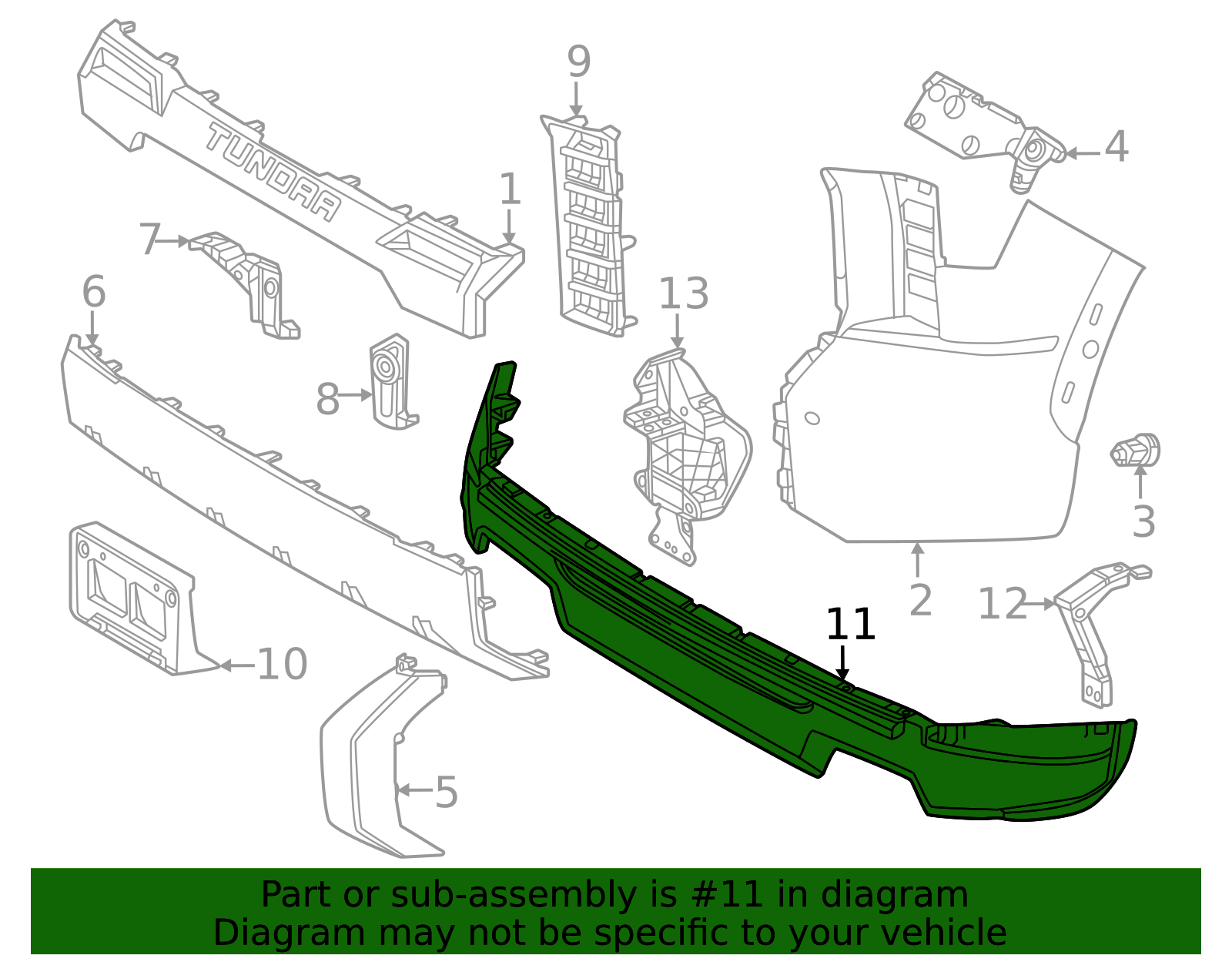 【美品・上部に凹み】Tundra 英語 76084-0C150 - 2022-2024 Toyota Tundra - Spoiler | Toyota Parts