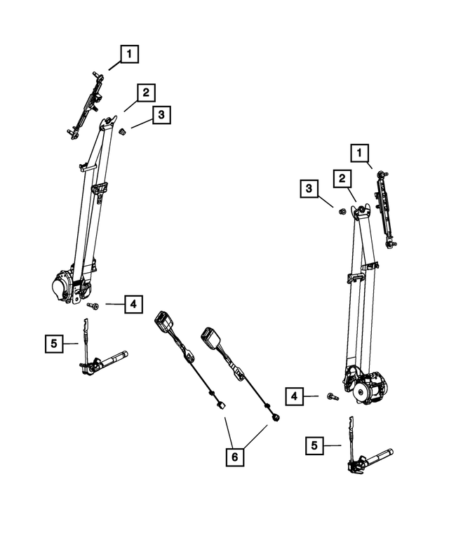 6DR29HL1AC - : Front Outer Seat Belt, Left for Mopar Image
