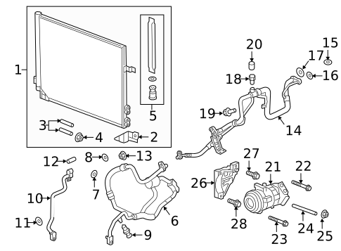 Condenser, Compressor & Lines for 2022 Cadillac XT4 #12