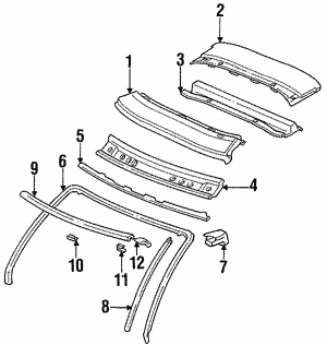 Windshield Header & Components for 1993 Nissan 300ZX | OEM