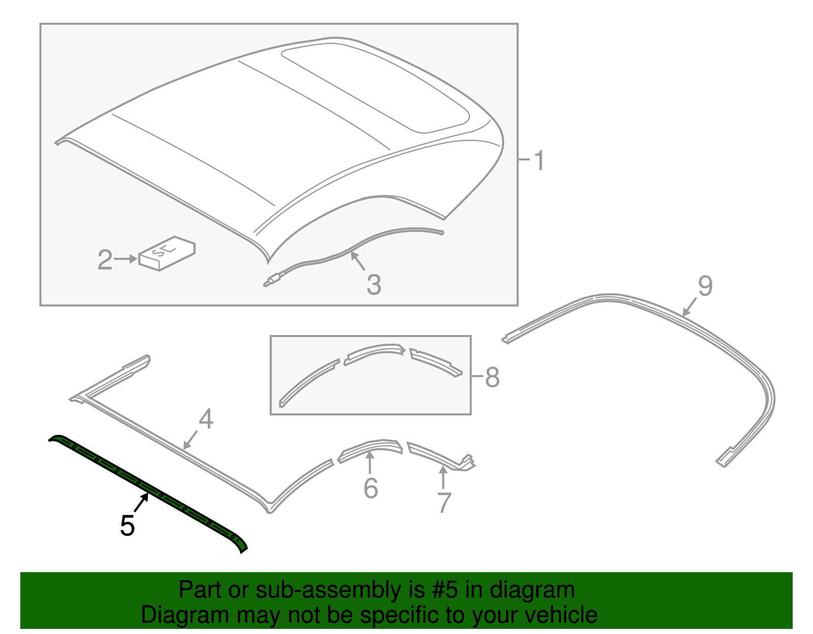 Front Weather-Strip Retainer Strip - Porsche (9P1-898-531)
