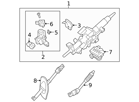 Steering Column Assembly for 2014 Toyota Sequoia #1