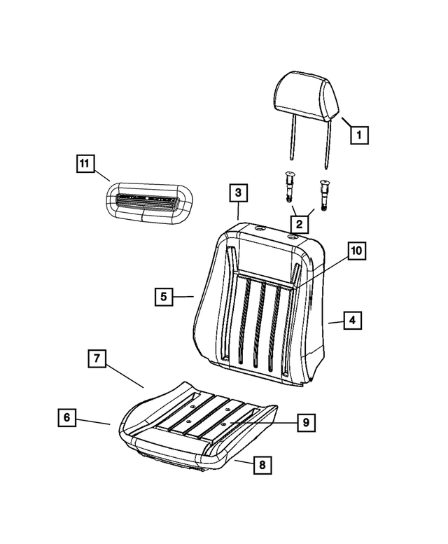 5136183AB - Interior Trim: Front Seat Back Frame for Mopar Image