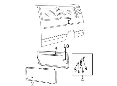 Glass - Side Panel for 2003 Dodge Ram 3500 Van #2