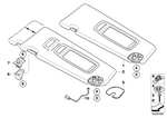 51167278613 - : Left Sun Visor Make-Up Lamp for BMW Image