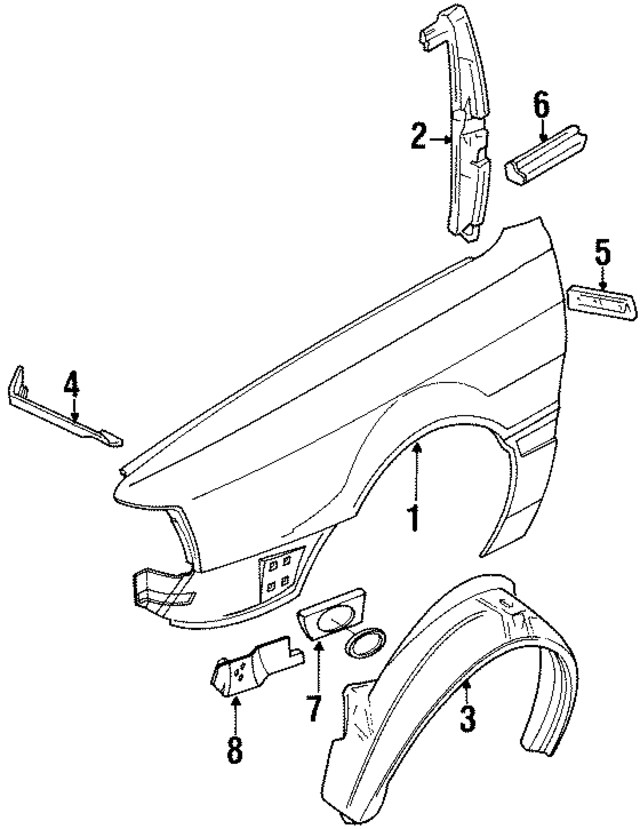 895821105B - Body: Fender for Audi Image