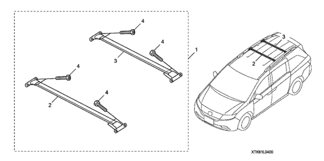 Roof Rack Crossbars for 2015 Honda Odyssey #0