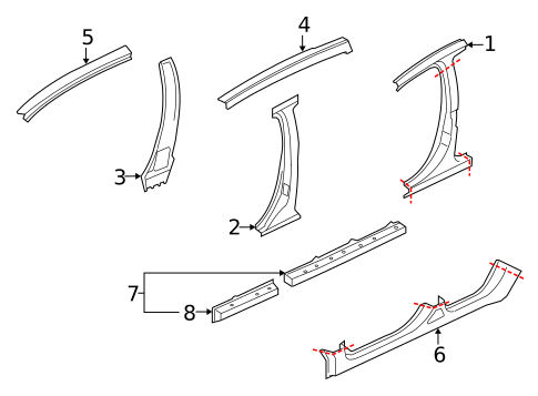 Center Pillar & Rocker for 2010 Mitsubishi Outlander #0
