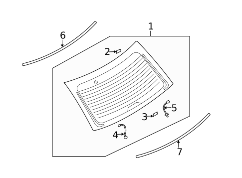 Glass - Lift Gate for 2004 Kia Rio #0