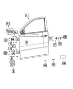 68036247AC - Doors, Door Mirrors and Related Parts: Door Hinge Tapping Plate, Left for Dodge: Durango | Jeep: Grand Cherokee WK Image