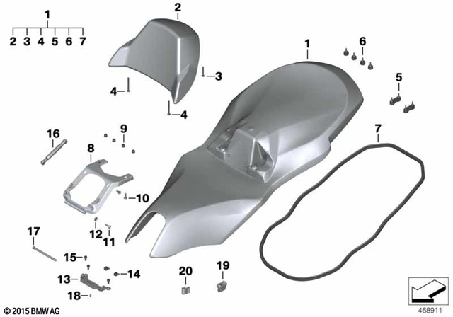 52538555450 - Seats and Seat Bench: Low-Profile Bench Seat -  for BMW-Motorrad Image image