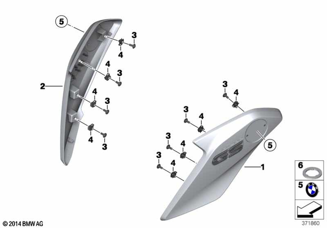 46638533677 - Frame and Mounting Parts: Grill Cover, Left -  for BMW-Motorrad Image