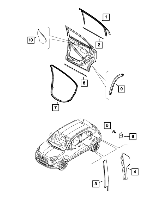 68073729AA - Doors, Door Mirrors and Related Parts: B-pillar Clip for Mopar Image