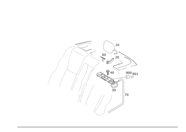 2219701678 - Rear Seat Bench: Head Restraint for Mercedes-Benz: 250, 300S, S350, S400, S500, S550, S600, S63 AMG Image image