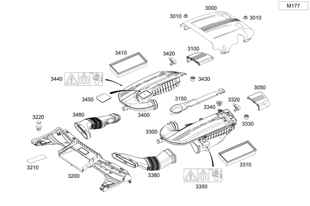 1770901401 - Chassis Sheet Metal Parts/Air Intake: Damping Air Filter for Mercedes-Benz: C63 AMG, C63 AMG S, GLC63 AMG, GLC63 AMG S Image image