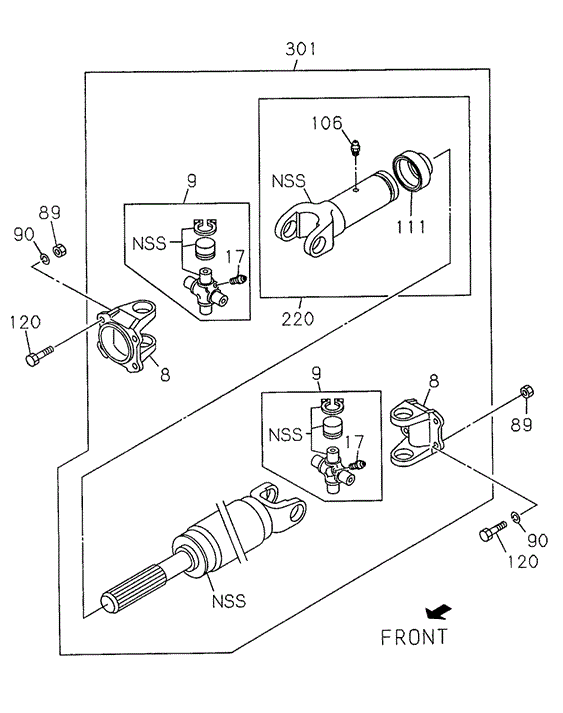 Front Propeller Shaft for 1997 Honda Passport #0