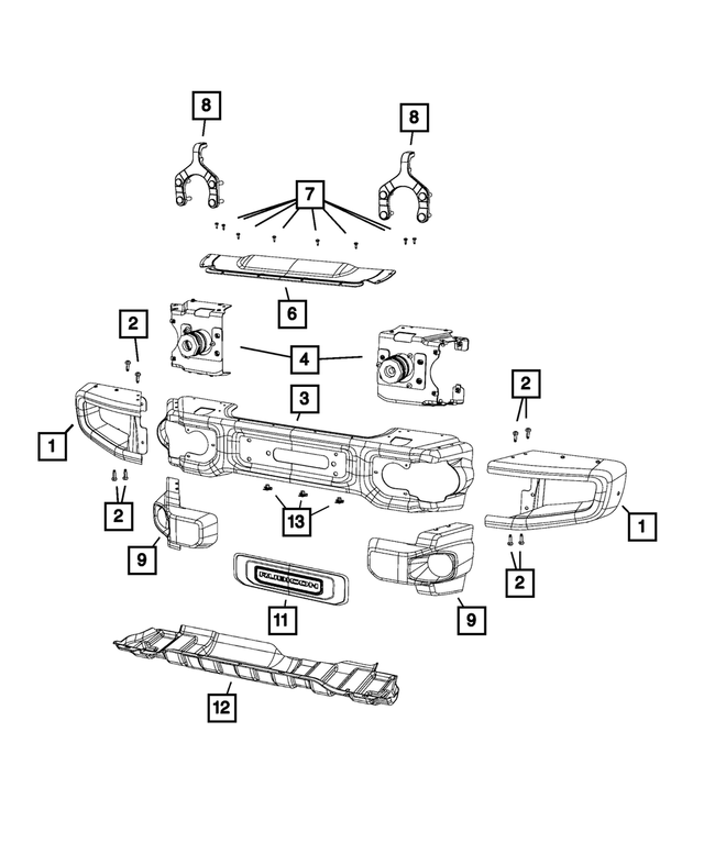 68195808AA - Frame, Bumper and Fascia: Bumper Cover for Mopar Image