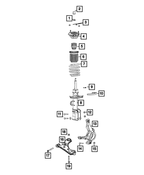 Front Suspension, Strut and Cradle for 2019 Ram ProMaster City #0