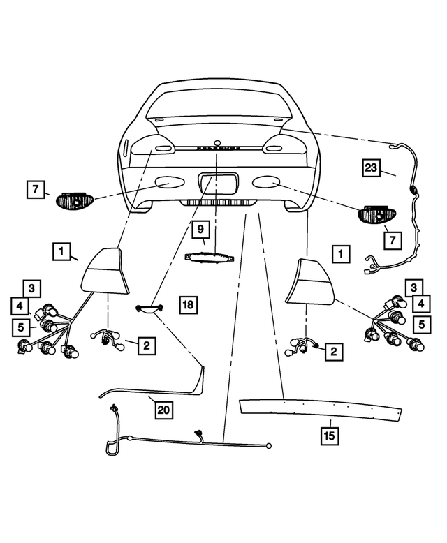 4780059AH - Electrical: Tail Stop Turn Lamp, Left for Mopar Image