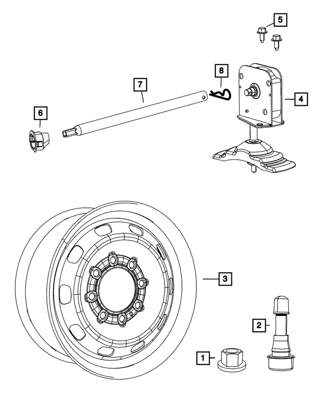 52021649AA - Wheels: Spare Tire Winch Tube Grommet for Mopar Image