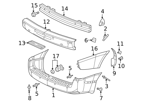Bumper & Components - Rear for 2005 Saturn Relay #0