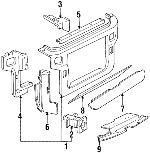 Radiator Support for 1996 Ford Mustang #0