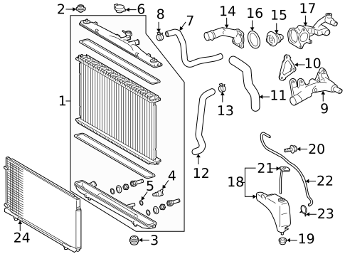 Radiator & Components for 2011 Toyota Sienna #0