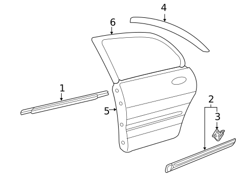 Exterior Trim - Rear Door for 2010 Kia Optima #0