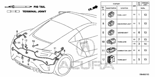 Electrical Connectors (RR.) for 2018 Acura NSX #0