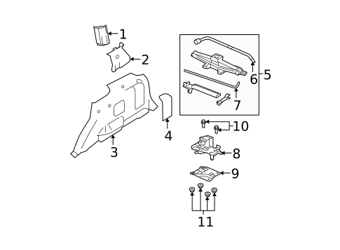 Interior Trim - Quarter Panels for 2009 Ford Escape #0
