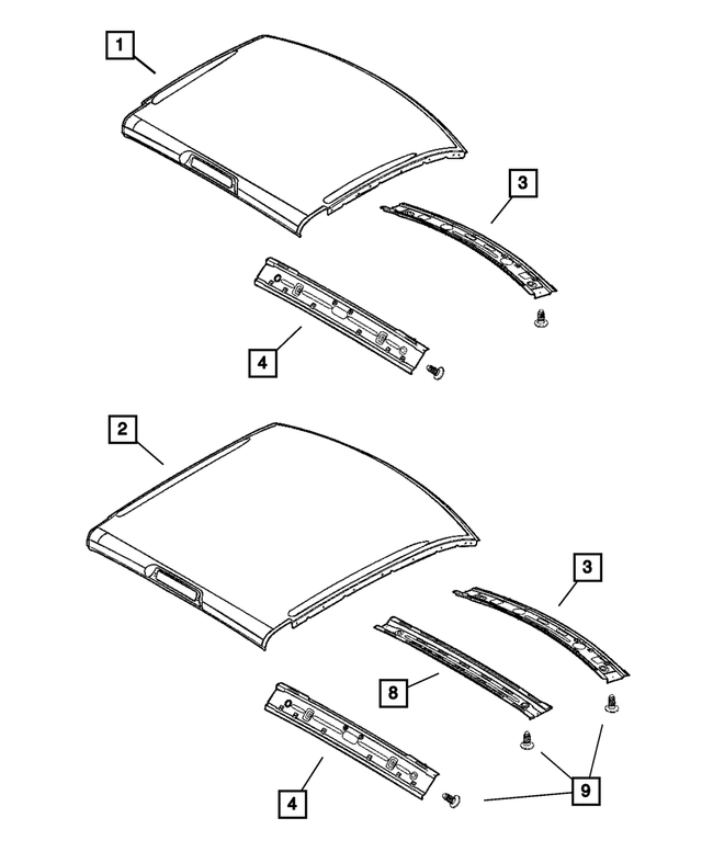 68072149AD - Body Sheet Metal Except Doors: Roof Panel for Mopar Image
