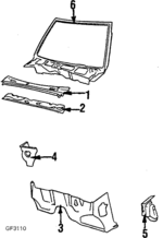 15966455 - Body: Cowl Top Panel for Chevrolet: S10, S10 Blazer | GMC: Jimmy, Jimmy S15, S15, Sonoma, Syclone, Typhoon | Oldsmobile: Bravada Image