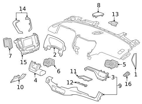 Instrument Panel Components for 2018 GMC Terrain #0