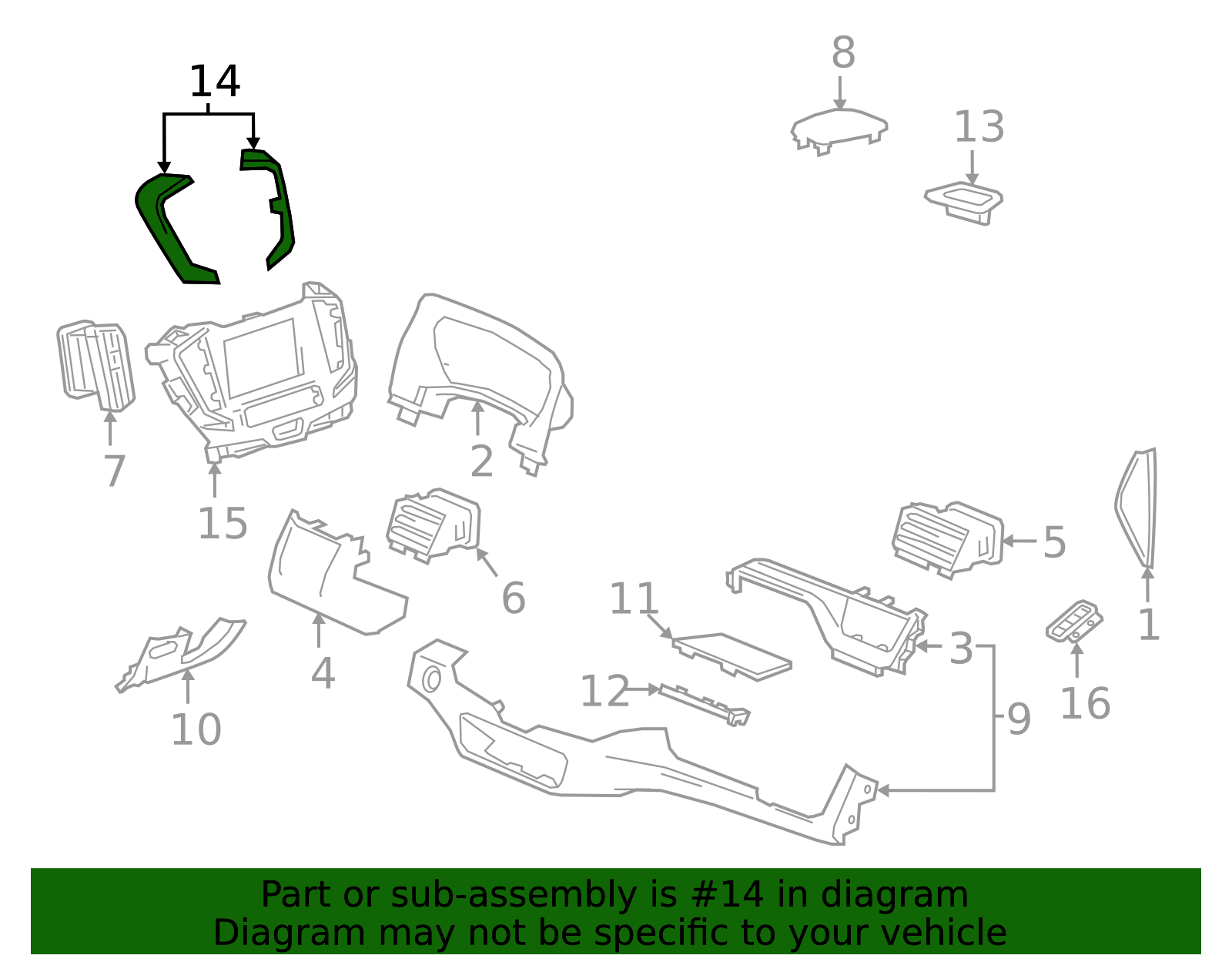 2022-2024 GMC Terrain Radio Trim 85532069 | OEM Parts Online