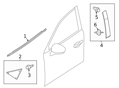 Exterior Trim - Front Door for 2022 Mazda 3 #1