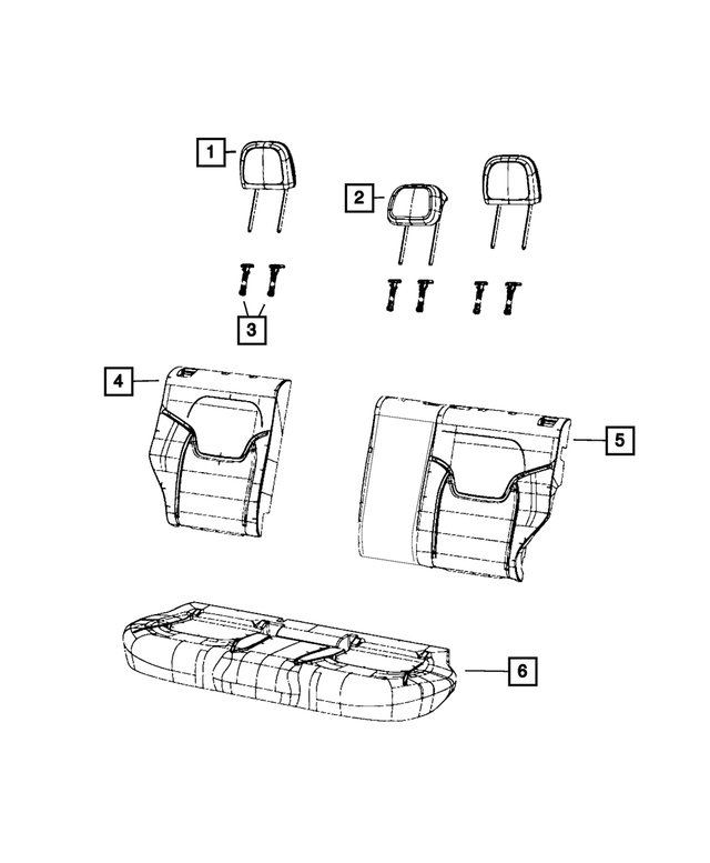 6SF92LXHAA - Interior Trim: Rear Headrest, Right Or Left for Mopar Image