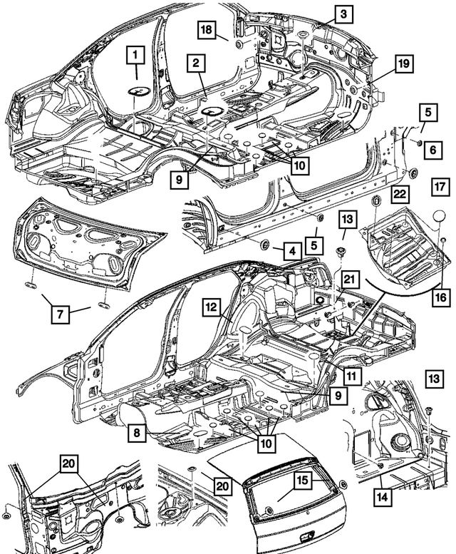 5056099AA - Body Sheet Metal Except Doors: Plug, B Pillar, Lower for Mopar Image image