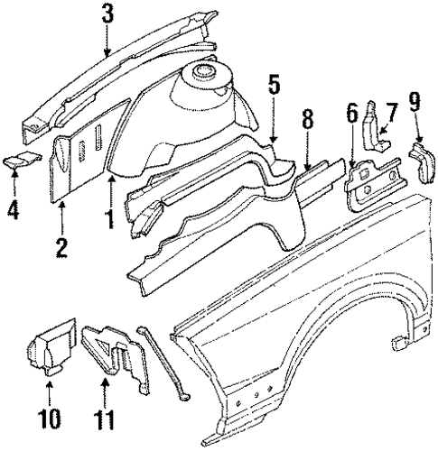 Structural Components & Rails for 1985 Chevrolet Celebrity #0