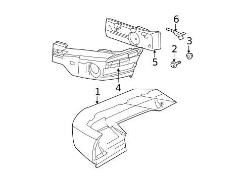 Bumper & Components - Front for 2004 Dodge Durango #0