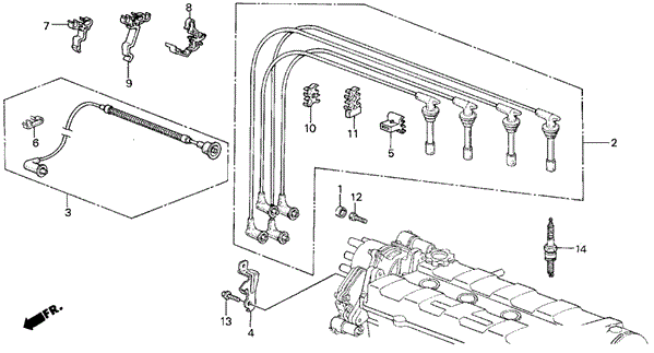 High Tension Cord for 1988 Acura Integra #0