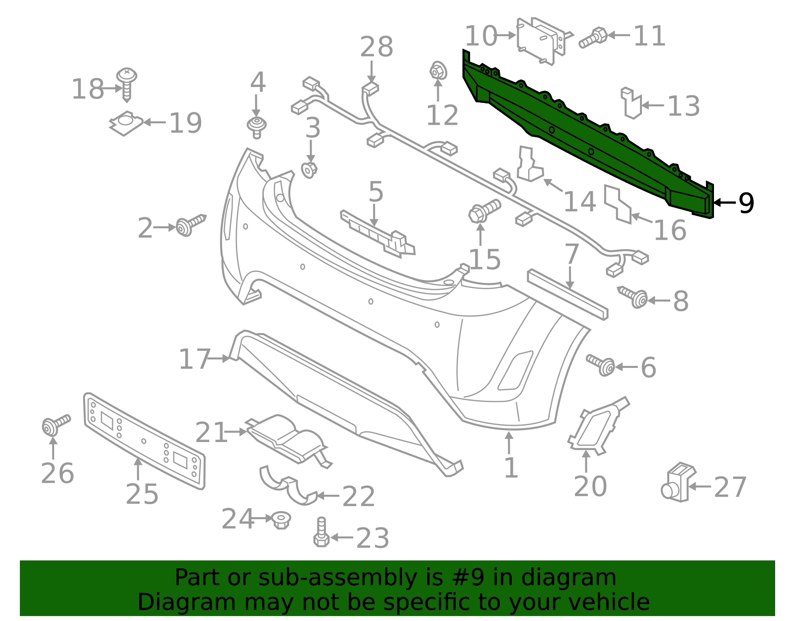 86631-2V100 - Impact Bar 2012-2017 Hyundai Veloster | Hyundai Wholesale ...