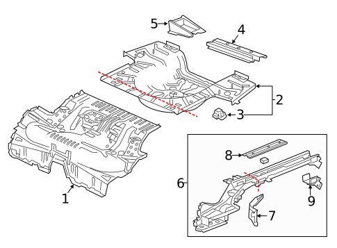 Rear Floor & Rails for 2020 Chevrolet Impala #0