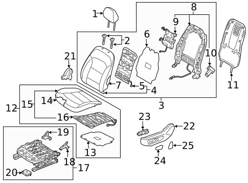 Driver Seat Components for 2019 Hyundai Ioniq #0