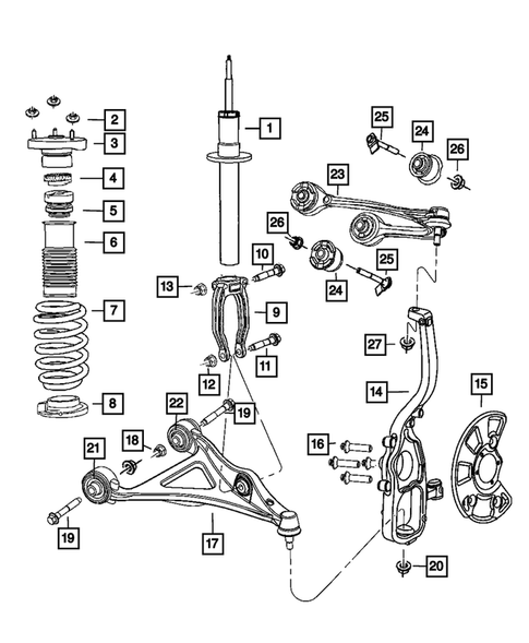 Front Suspension, Strut and Cradle for 2011 Dodge Charger #1