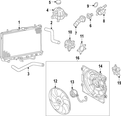 Radiator & Components for 2016 Hyundai Tucson #1