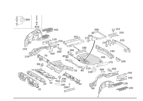 Rear End Floor for 2003 Mercedes-Benz E500 #0