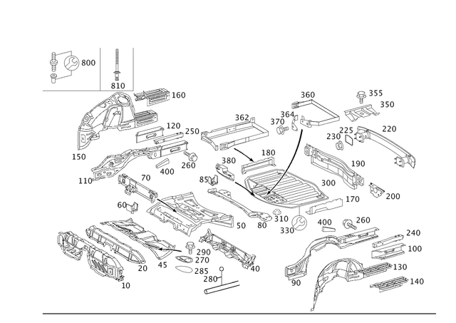 2206110111 - Substructure: Cover Plate for Mercedes-Benz: CL500, CL55 AMG, E320, E500, E55 AMG, S430, S55 AMG, SL500, SL55 AMG, SL550, SL600, SL63 AMG, SL65 AMG Image image