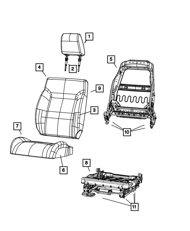 1MZ09DK7AC - Interior Trim: Headrest Sleeve, Master for Mopar Image