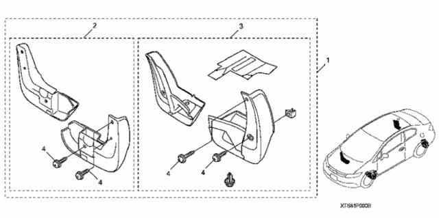 Splash Guards (2) for 2015 Honda Civic #0
